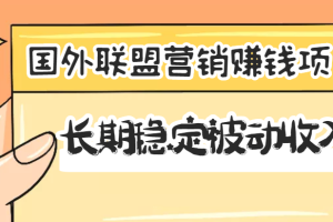 国外联盟营销赚钱项目，长期稳定被动收入月赚1000美金【视频教程】无水印