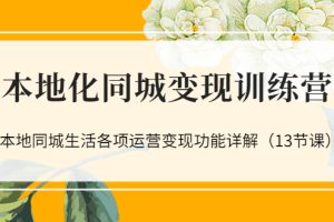 本地化同城变现训练营：本地同城生活各项运营变现功能详解（13节课）