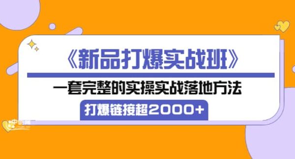 《新品打爆实战班》一套完整的实操实战落地方法，打爆链接超2000 （38节课)