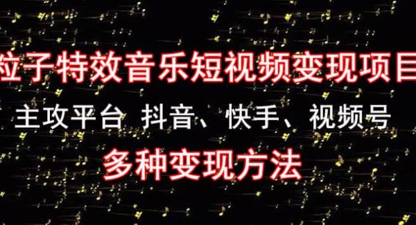 《粒子特效音乐短视频变现项目》主攻平台 抖音、快手、视频号 多种变现方法