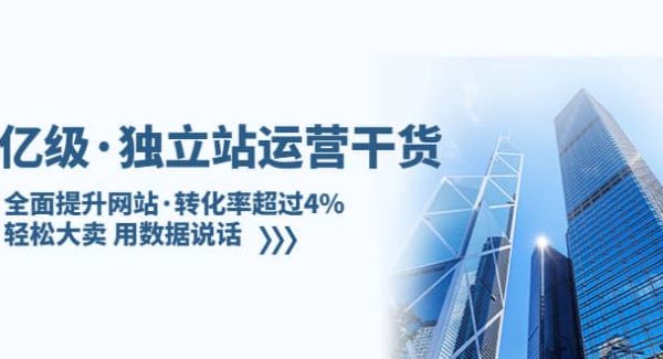 独立站运营干货：全面提升网站·转化率超过4%，轻松大卖 用数据说话