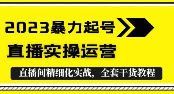 2023暴力起号 直播实操运营，全套直播间精细化实战，全套干货教程