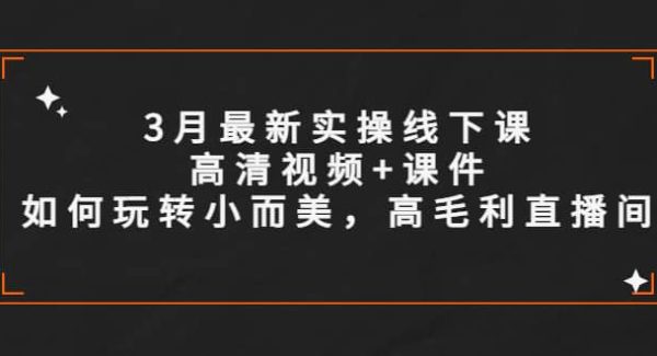 3月最新实操线下课高清视频 课件，如何玩转小而美，高毛利直播间