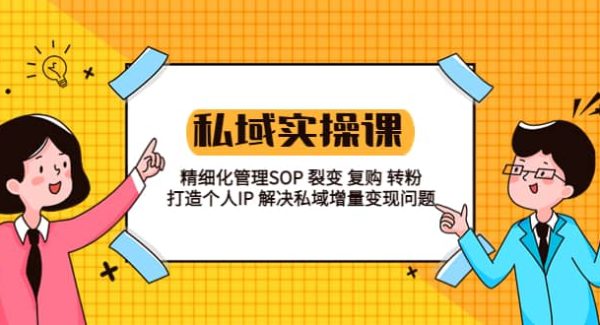 私域实战课程：精细化管理SOP 裂变 复购 转粉 打造个人IP 私域增量变现问题