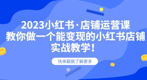 2023小红书·店铺运营课，教你做一个能变现的小红书店铺，20节-实战教学