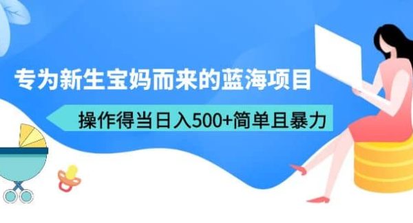 专为新生宝妈而来的蓝海项目，操作得当日入500 简单且暴力（教程 工具）