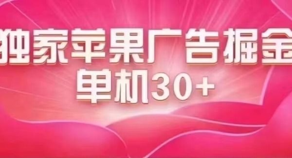 最新苹果系统独家小游戏掘金 单机日入30-50 稳定长久吃肉玩法