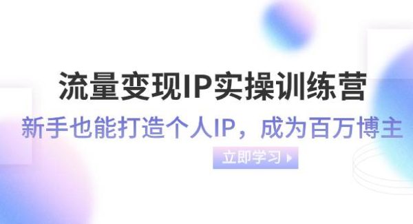 流量变现-IP实操训练营：新手也能打造个人IP，成为百万博主（46节课）