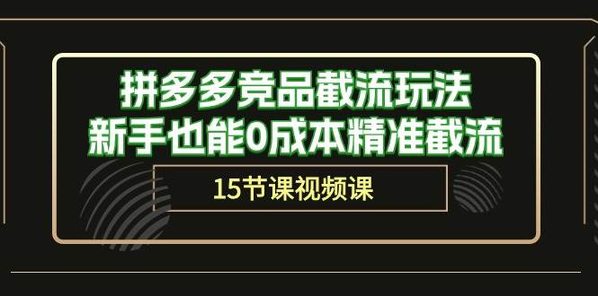 拼多多竞品截流玩法，新手也能0成本精准截流（15节课）